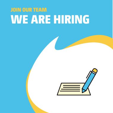 Bize katıl. Busienss şirket Poster belirtme çizgisi tasarım işe yazma. Vektör arka plan