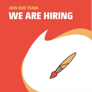 Bize katıl. Busienss Şirket boya fırçası biz çoğu işe Poster belirtme çizgisi tasarım. Vektör arka plan