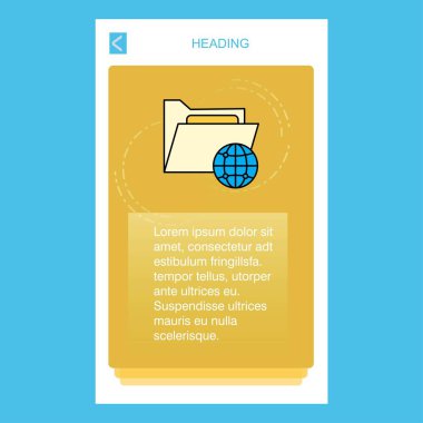 Paylaşılan klasör mobil dikey banner tasarım tasarımı. Vektör