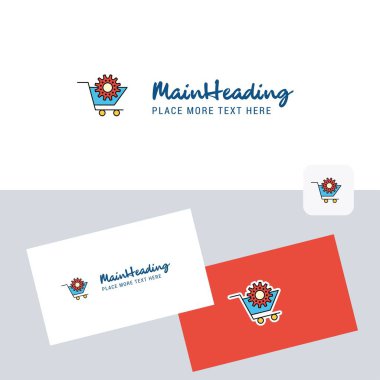 Cart setting  vector logotype with business card template. Elegant corporate identity. - Vector