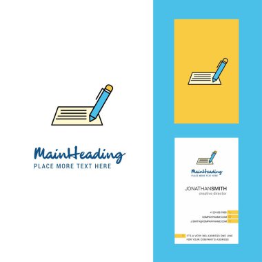 Yazma yaratıcı Logo ve kartvizit. dikey tasarlamak vektör