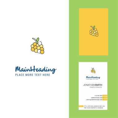 Üzüm yaratıcı Logo ve kartvizit. dikey tasarlamak vektör