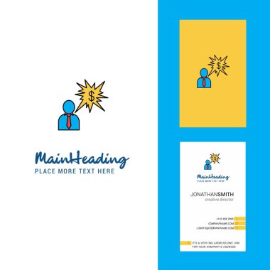 Doları yaratıcı Logo ve kartvizit hakkında düşünme. dikey tasarlamak vektör