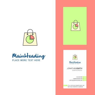 Alışveriş çantası yaratıcı Logo ve kartvizit. dikey tasarlamak vektör