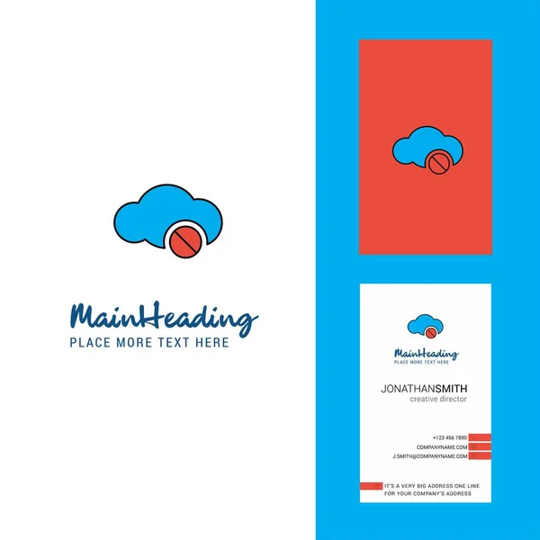 Cloud Werkt Niet Creatief Logo Visitekaartje Verticale Design Vector — Stockvector