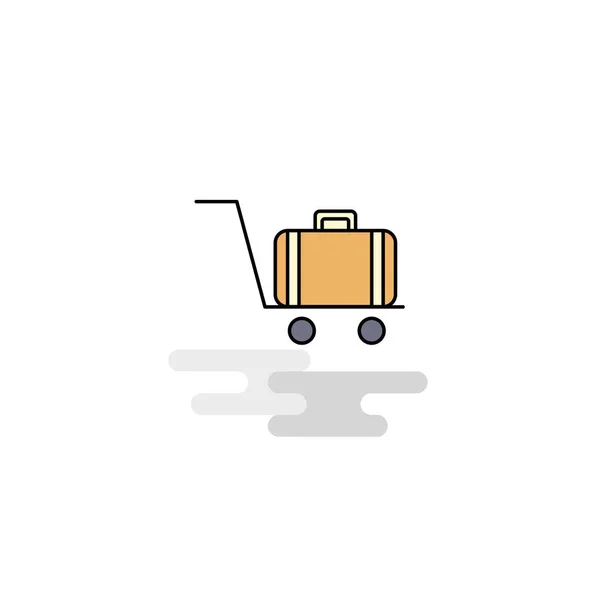 Flat Luggage Cart Icon Vector — Stock Vector