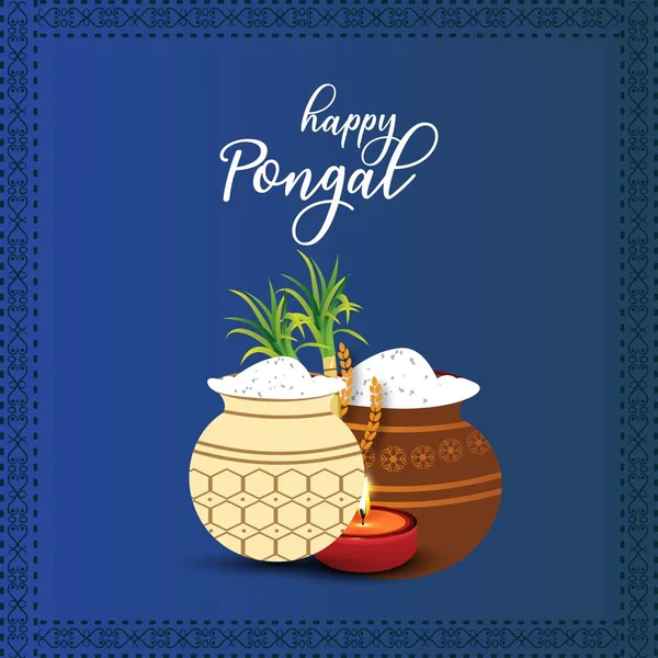 Happy Pongal Background Illustration Vectorielle — Image vectorielle