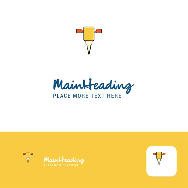 Creative Jack Hammer Logo Design Flat Color Logo Place Tagline — Stockvector