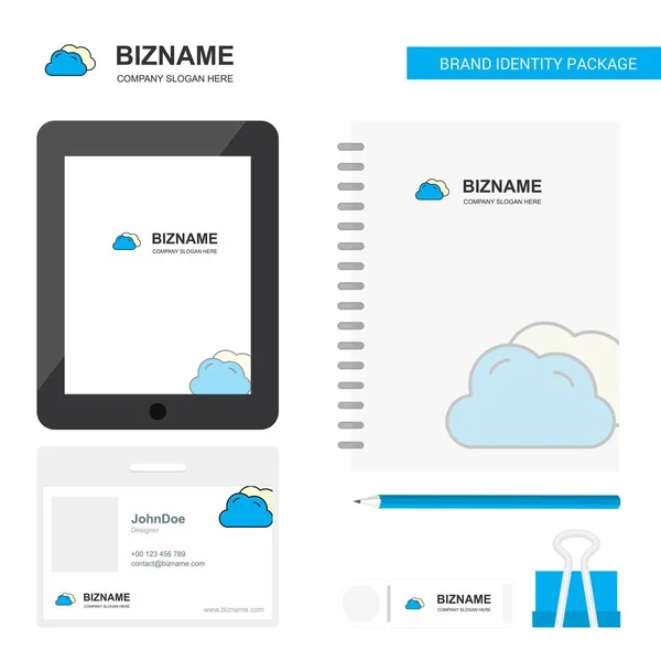 Wolken Business Logo Tab App Tagebuch Pvc Mitarbeiterkarte Und Usb — Stockvektor