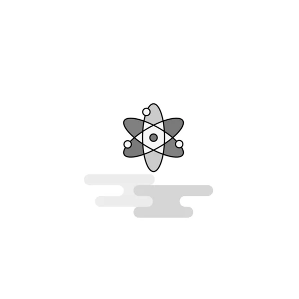 Nucleaire Web Icon Platte Lijn Gevulde Grijs Pictogram Vector — Stockvector