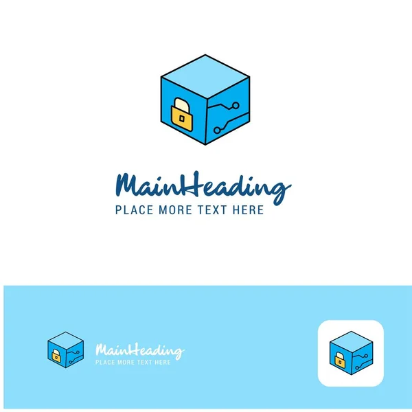 Conception Créative Logo Cube Logo Couleur Plate Pour Tagline Illustration — Image vectorielle
