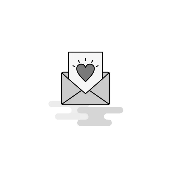 Love letter Web Icon. Flat Line Filled Gray Icon Vector