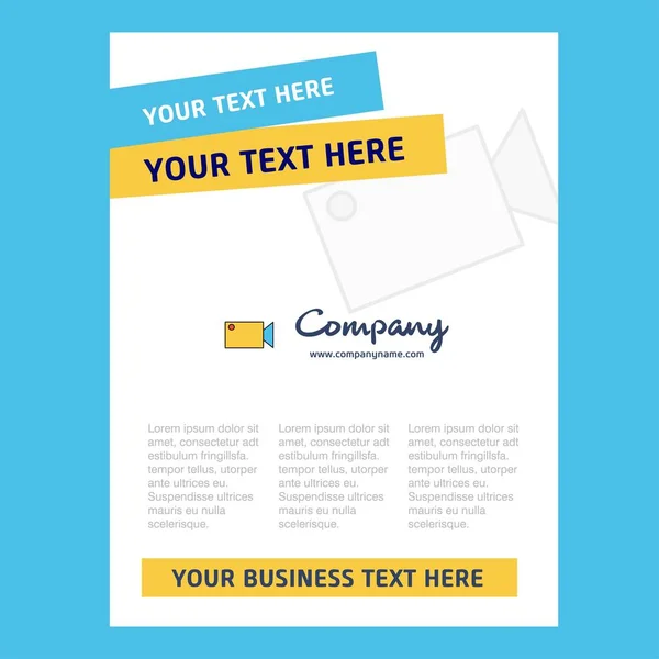 Camcoder Title Page Design Company Profile Annual Report Presentations Leaflet — Stock Vector