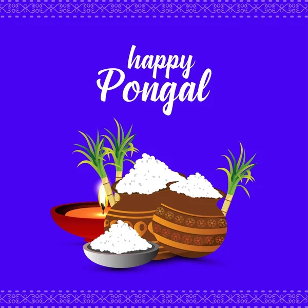 Feliz Fondo Pongal Ilustración Vectorial — Vector de stock