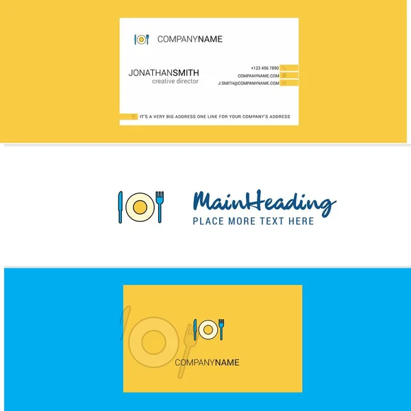 Beautiful Food Logo Business Card Vertical Design Vector — Stock Vector