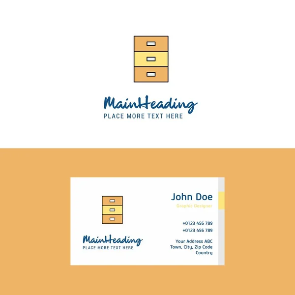 Flat Cupboard Logo Visiting Card Template Busienss Concept Logo Design — Stock Vector