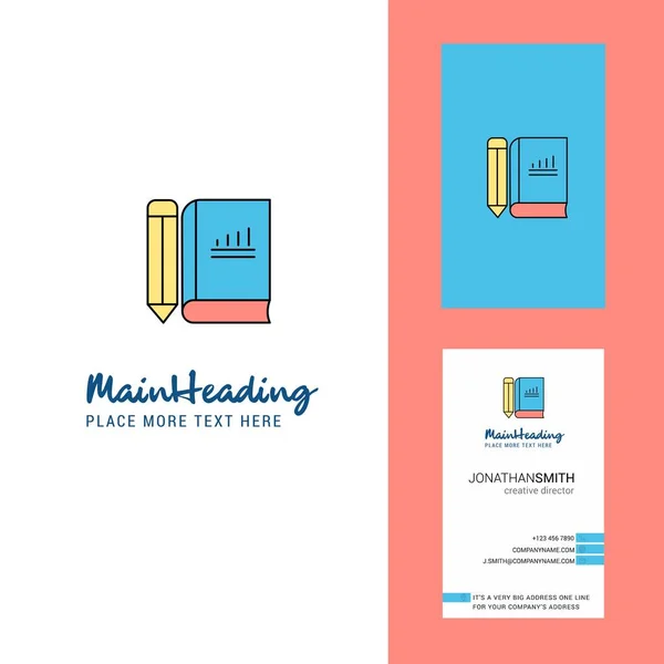 Book Pencil Creative Logo Business Card Vertical Design Vector — Stock Vector