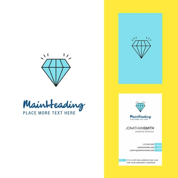 Logo Diamond Creative Carte Visite Vecteur Conception Verticale — Image vectorielle