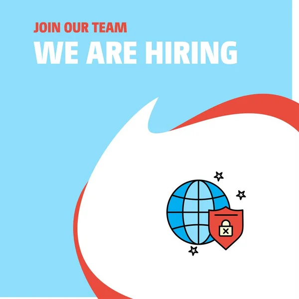 Join Our Team Busienss Company Protected Internet Hiring Poster Callout — Stockvector