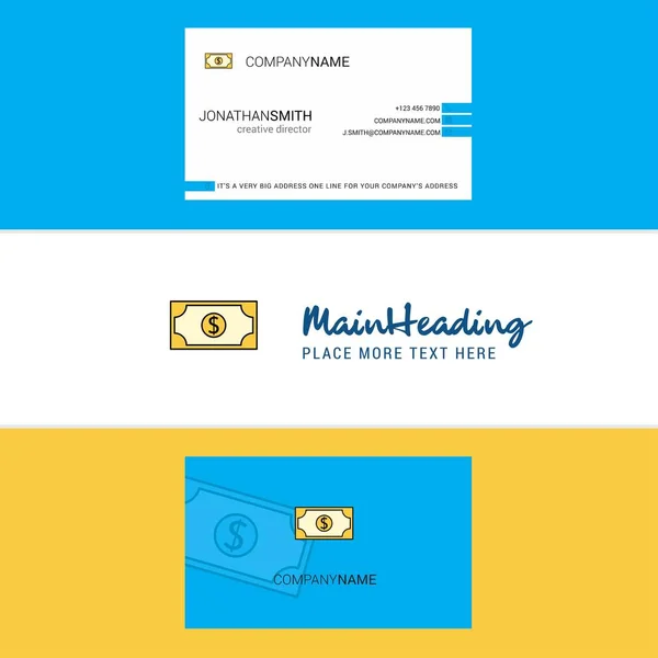 Beautiful Dollar Logo Business Card Vertical Design Vector — Stock Vector