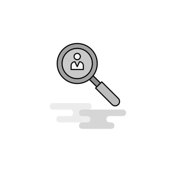 Search Avatar Web Icon Flat Line Filled Gray Icon Vector — Stock Vector