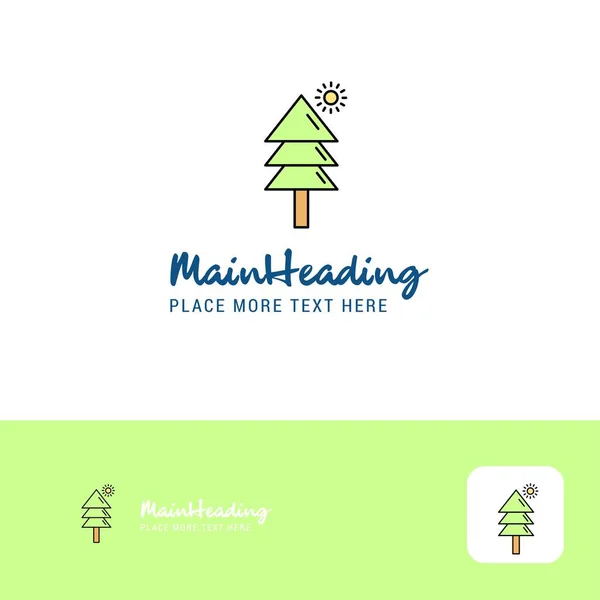 Conception Créative Logo Arbre Logo Couleur Plate Pour Tagline Illustration — Image vectorielle