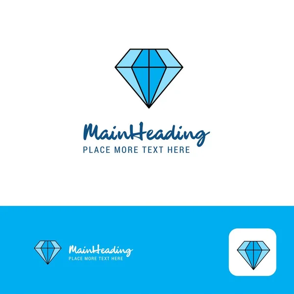 Design Logotipo Diamante Criativo Cor Plana Logotipo Lugar Para Tagline —  Vetores de Stock