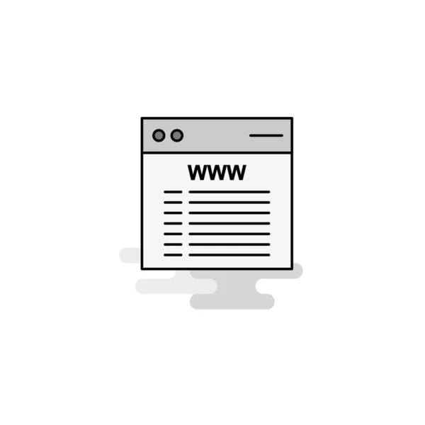 Website Web Pictogram Platte Lijn Gevulde Grijs Pictogram Vector — Stockvector