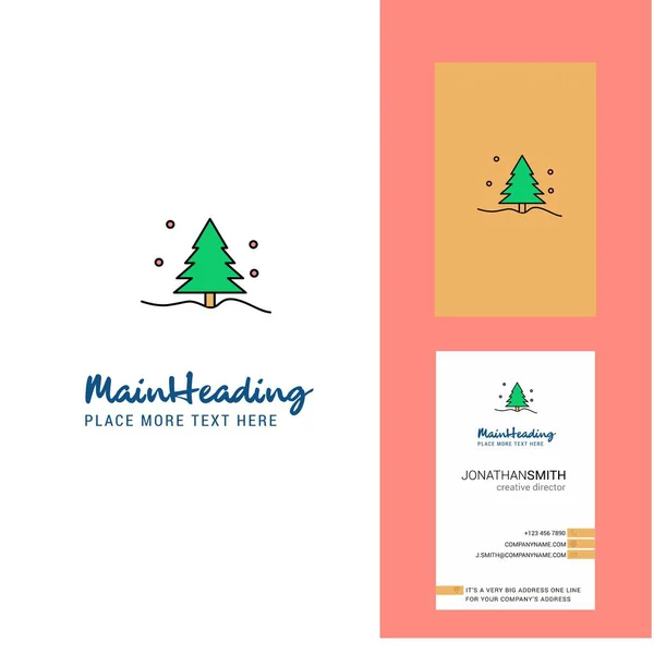 Kerstboom Creatieve Logo Visitekaartje Verticale Design Vector — Stockvector