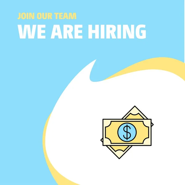 Join Our Team Busienss Company Dollar Hiring Poster Callout Design — ストックベクタ