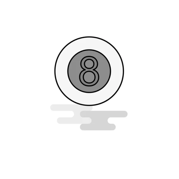 Snooker Ball Web Icon Flat Line Filled Gray Icon Vector — Stock Vector
