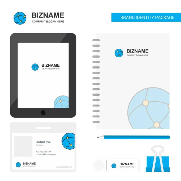 Globe Business Logo Application Onglet Carte Employé Pvc Journal Modèle — Image vectorielle