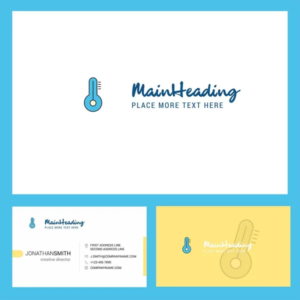 Design Logo Com Tagline Front Back Business Card Template Design — Vetor de Stock