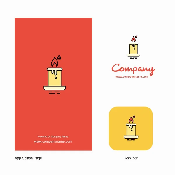 Εικονίδιο App Λογότυπο Επιχείρησης Κεριών Και Splash Σελίδα Σχεδιασμός Δημιουργική — Διανυσματικό Αρχείο