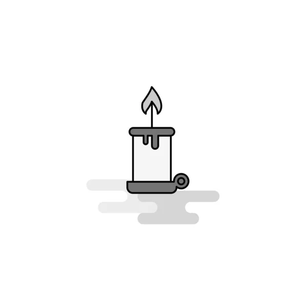 Candle Web Icon Platt Linje Fyllda Grå Ikon Vektor — Stock vektor