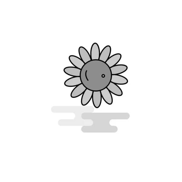 Sunflower Web Icon Flat Line Filled Gray Icon Vector — Stock Vector