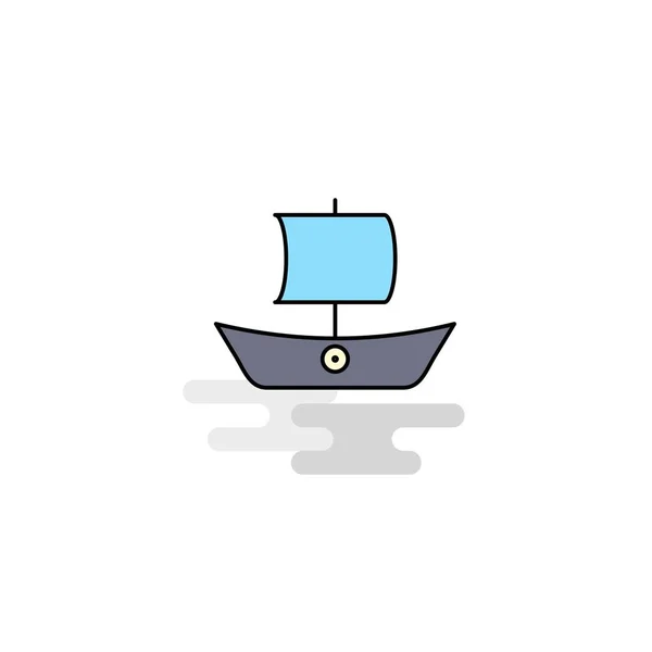 Icono Barco Plano Vector — Vector de stock