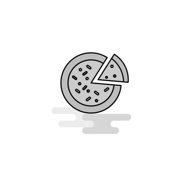 Pizza Web Icon Platt Linje Fyllda Grå Ikon Vektor — Stock vektor