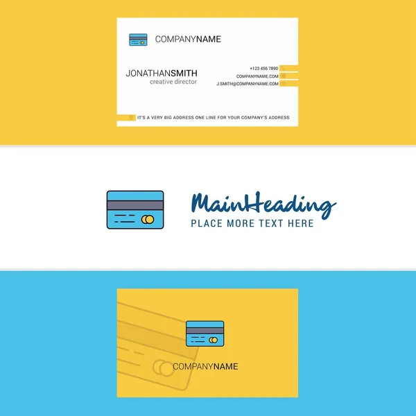 Mooi Creditcard Logo Visitekaartje Verticale Design Vector — Stockvector