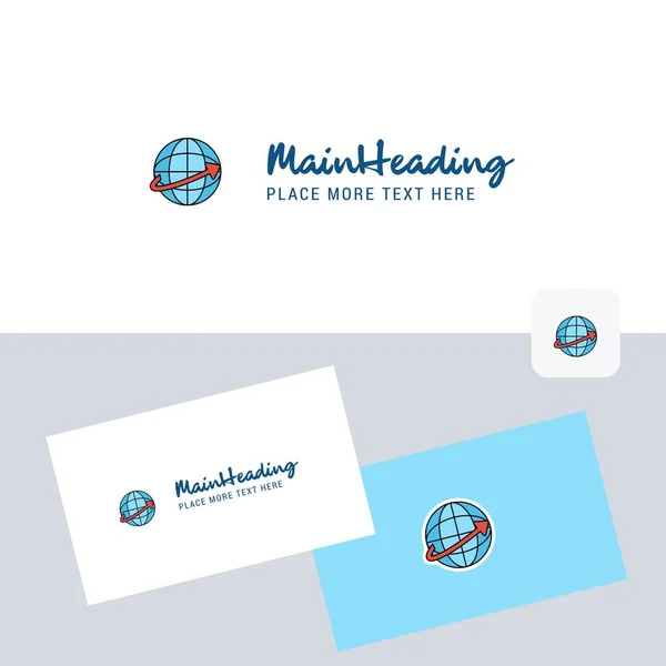 Logotipo Vector Globe Con Plantilla Tarjeta Visita Elegante Identidad Corporativa — Vector de stock