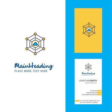 Bulut ağ yaratıcı Logo ve kartvizit. dikey tasarlamak vektör