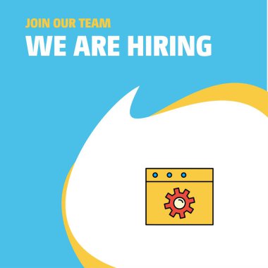 Bize katıl. Busienss şirket ayarı Poster belirtme çizgisi tasarım işe vardır. Vektör arka plan