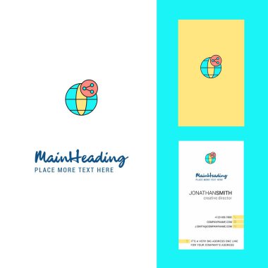 Yaratıcı Logo ve kartvizit küre. dikey tasarlamak vektör