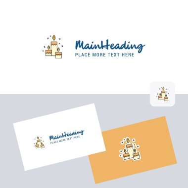 Mumlar ile kartvizit şablonu logo vektör. Zarif kurumsal kimlik. -Vektör