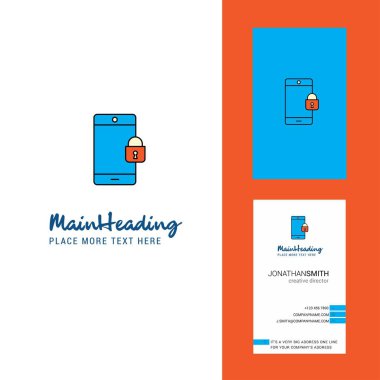 Telefon kilitli yaratıcı Logo ve kartvizit. dikey tasarlamak vektör