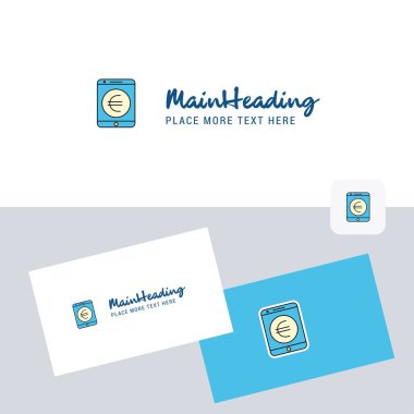 Kartvizit şablonuyla Euro vektör logo. Zarif kurumsal kimlik. -Vektör