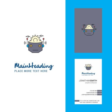 Robot yaratıcı Logo ve kartvizit. dikey tasarlamak vektör