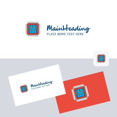 Kartvizit şablonu ile işlemci vektör logo. Zarif kurumsal kimlik. -Vektör