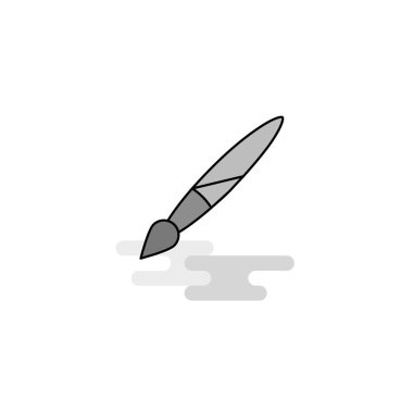 Fırça Web simgesi boya. Düz çizgi dolgulu gri simge vektör