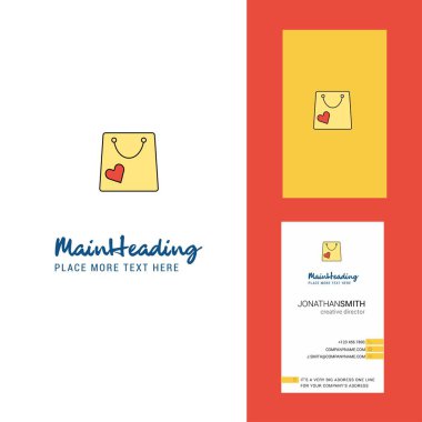 Alışveriş çantası yaratıcı Logo ve kartvizit. dikey tasarlamak vektör